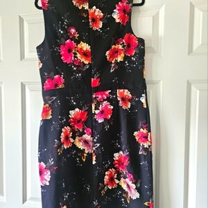 Floral Black Sheath Dress
